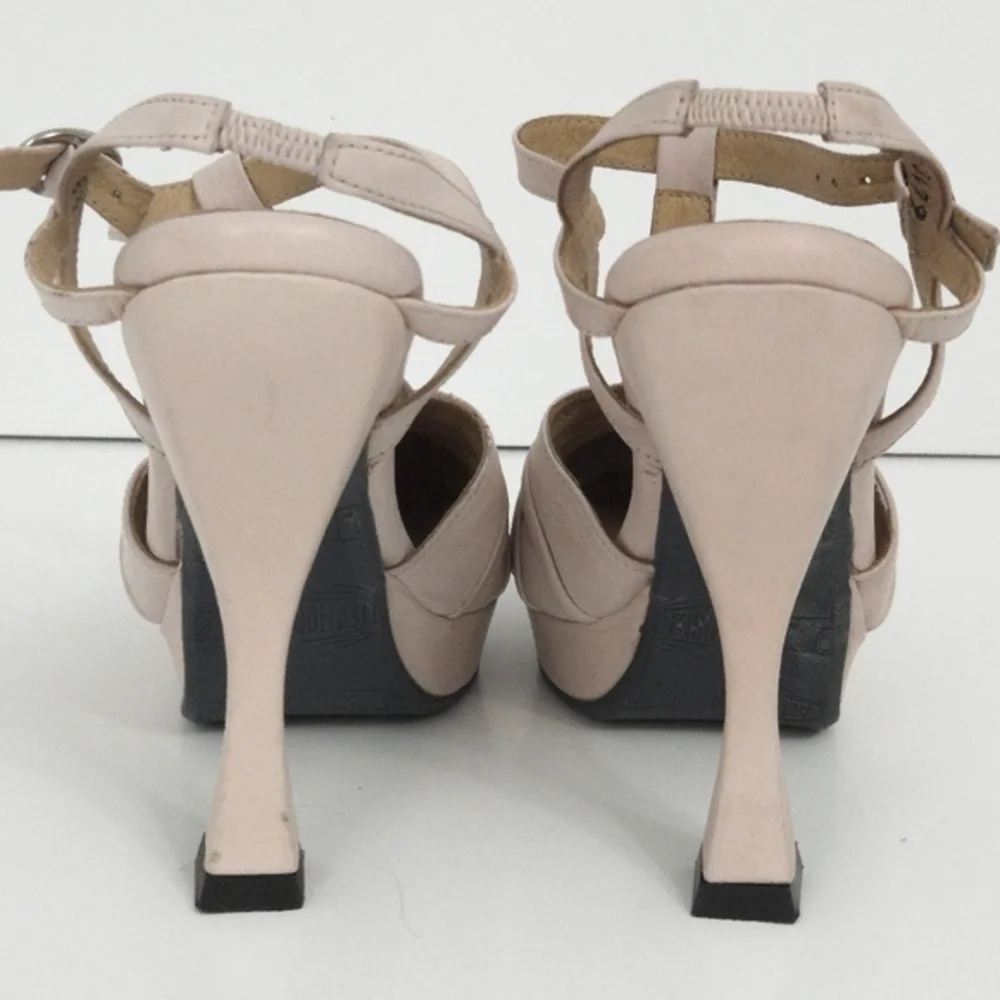 John Fluevog Memories Pink Hi Treasury Slingback Strappy‎ Platform Heels
